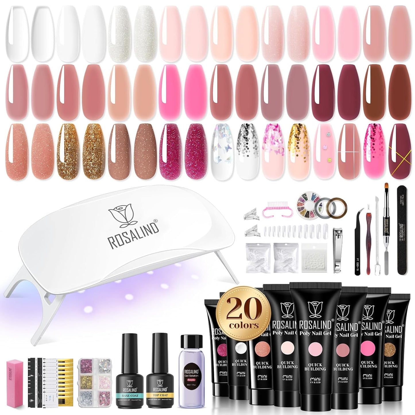 Poly Gel Nail Extension Kit - 20/28 Colours - First Come, First Win!