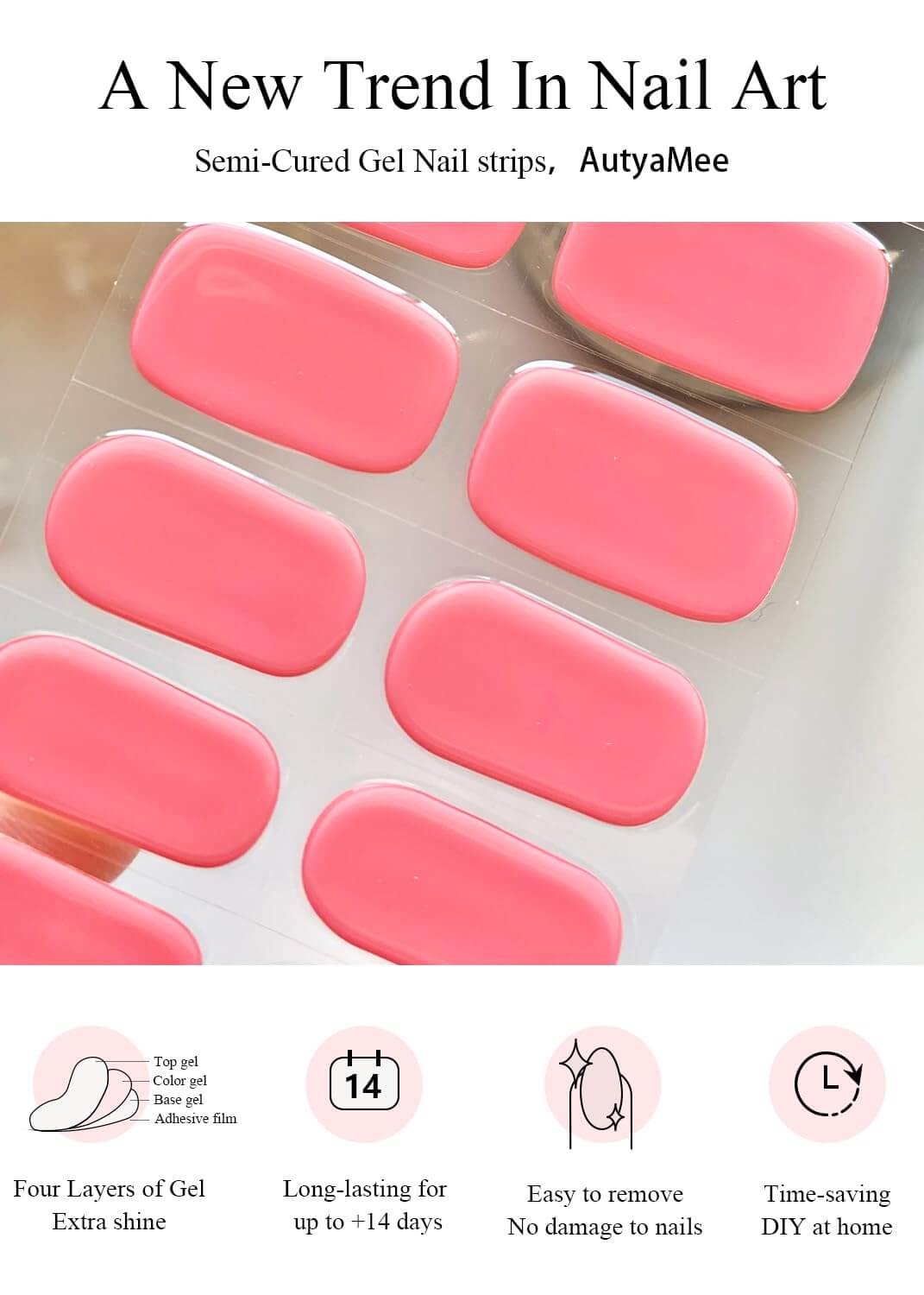 Semi Cured Gel Nail - French Bow - 20 PCS - NailSala