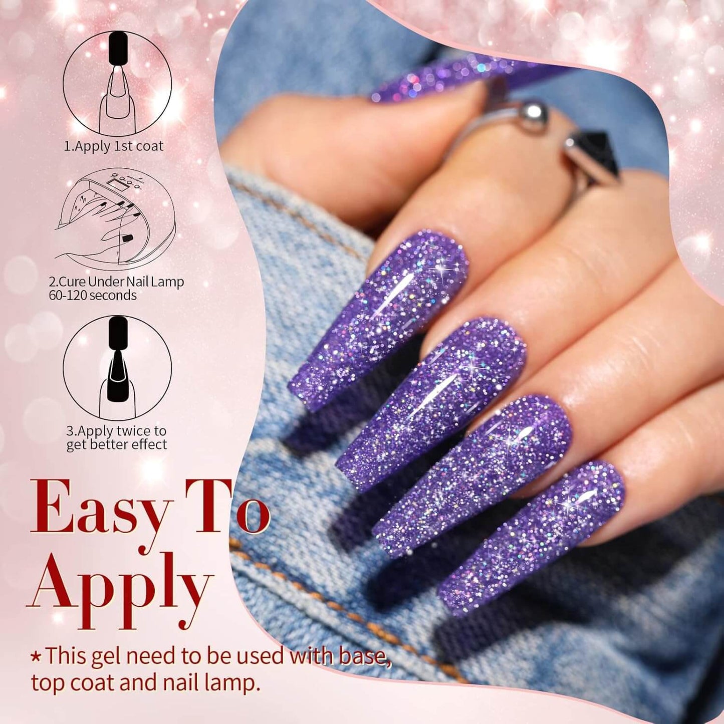 Glitter Gel Polish - 6 Colours - Winter Collection - NailSala