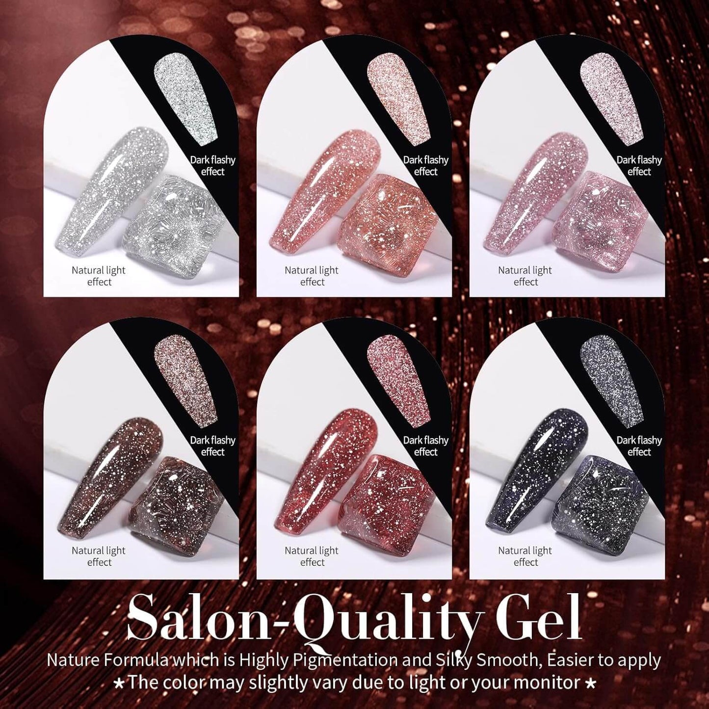 Glitter Gel Polish - 6 Colours - Winter Collection - NailSala