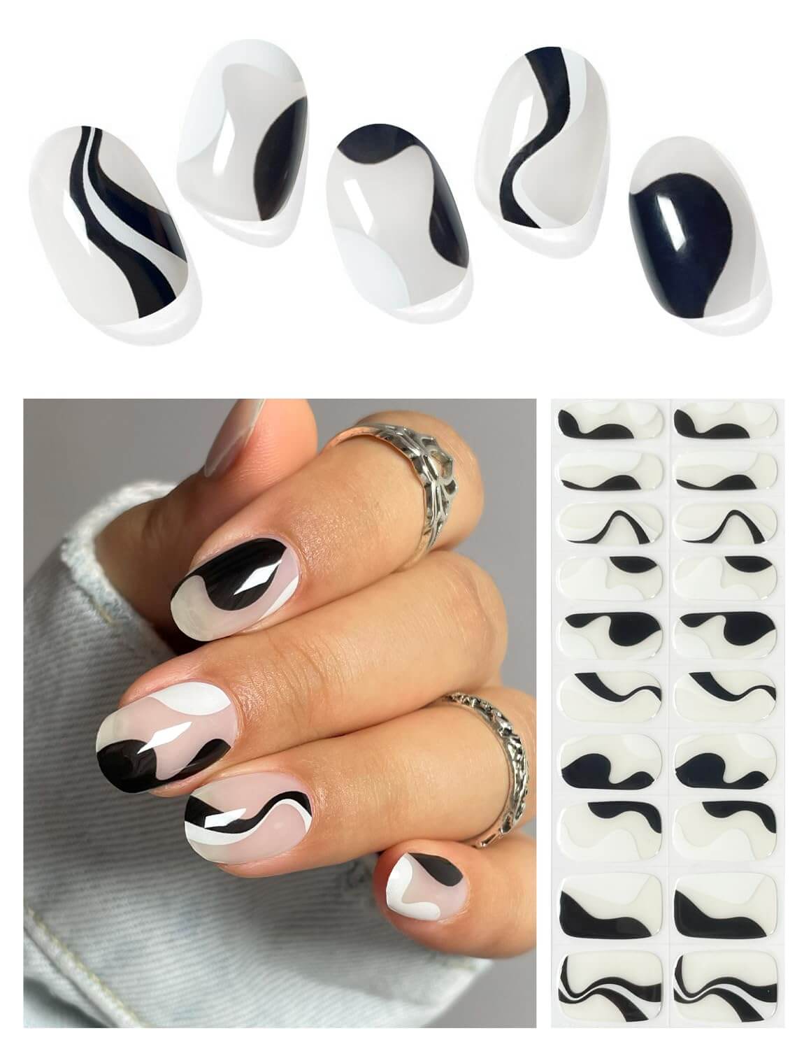 Semi Cured Gel Nail - French Bow - 20 PCS - NailSala