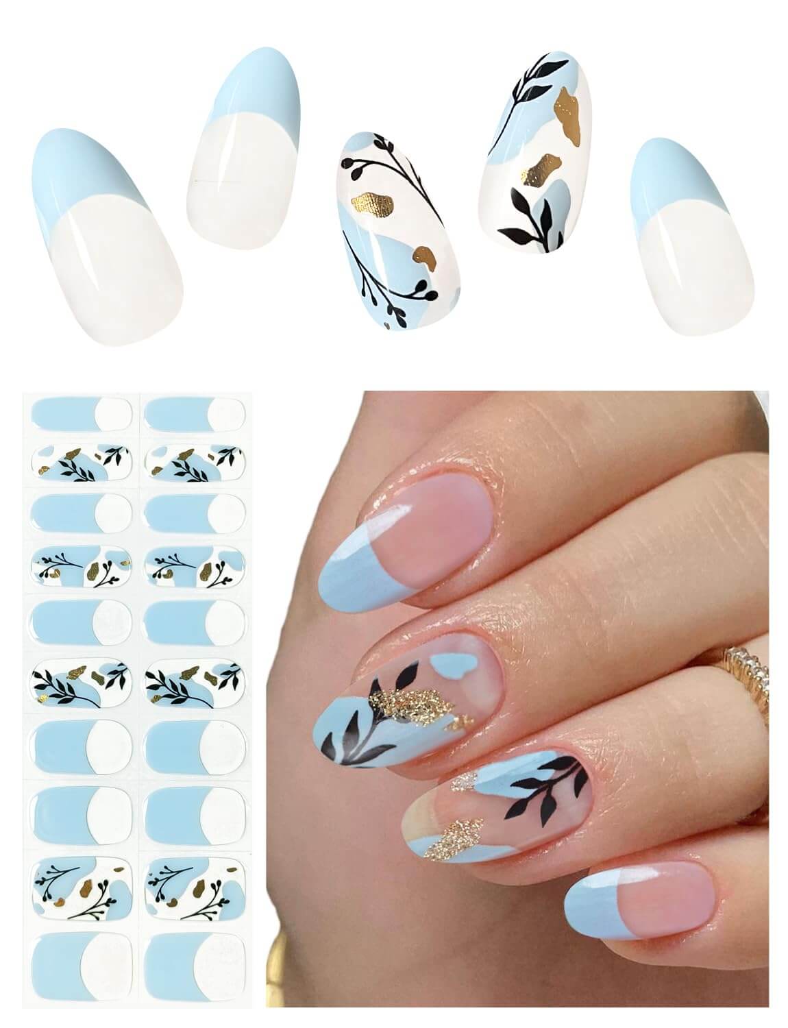 Semi Cured Gel Nail - French Bow - 20 PCS - NailSala