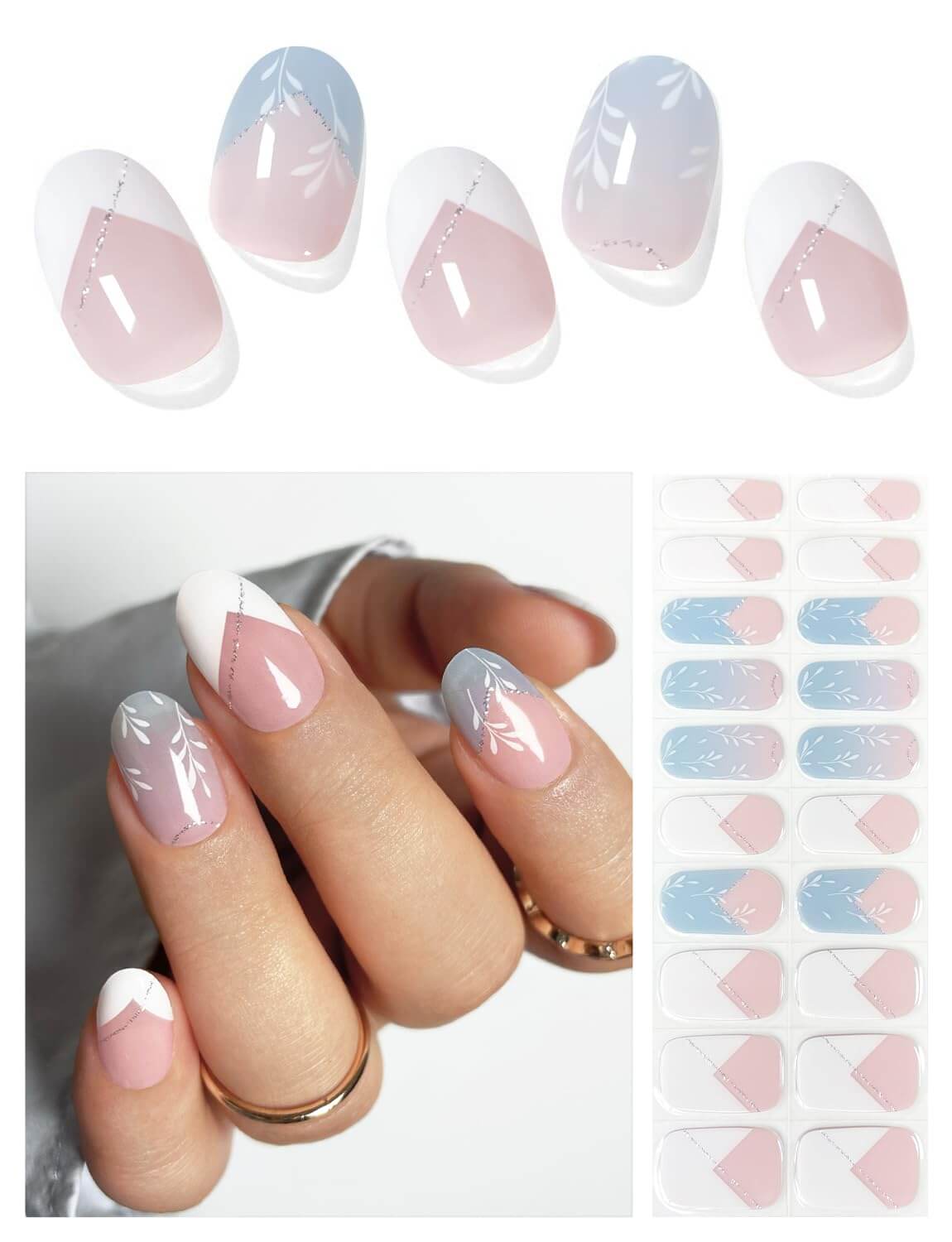 Semi Cured Gel Nail - French Bow - 20 PCS - NailSala