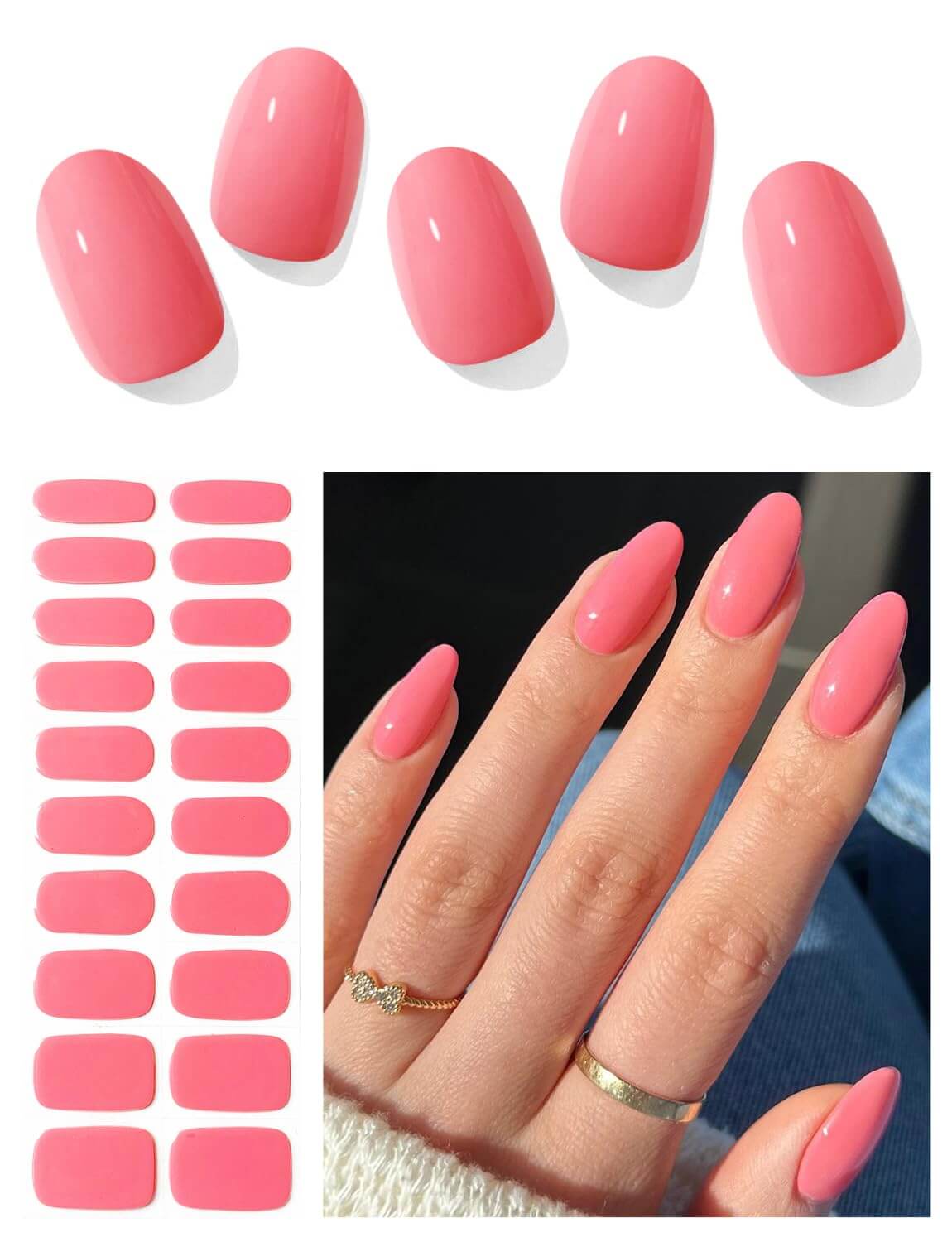 Semi Cured Gel Nail - French Bow - 20 PCS - NailSala