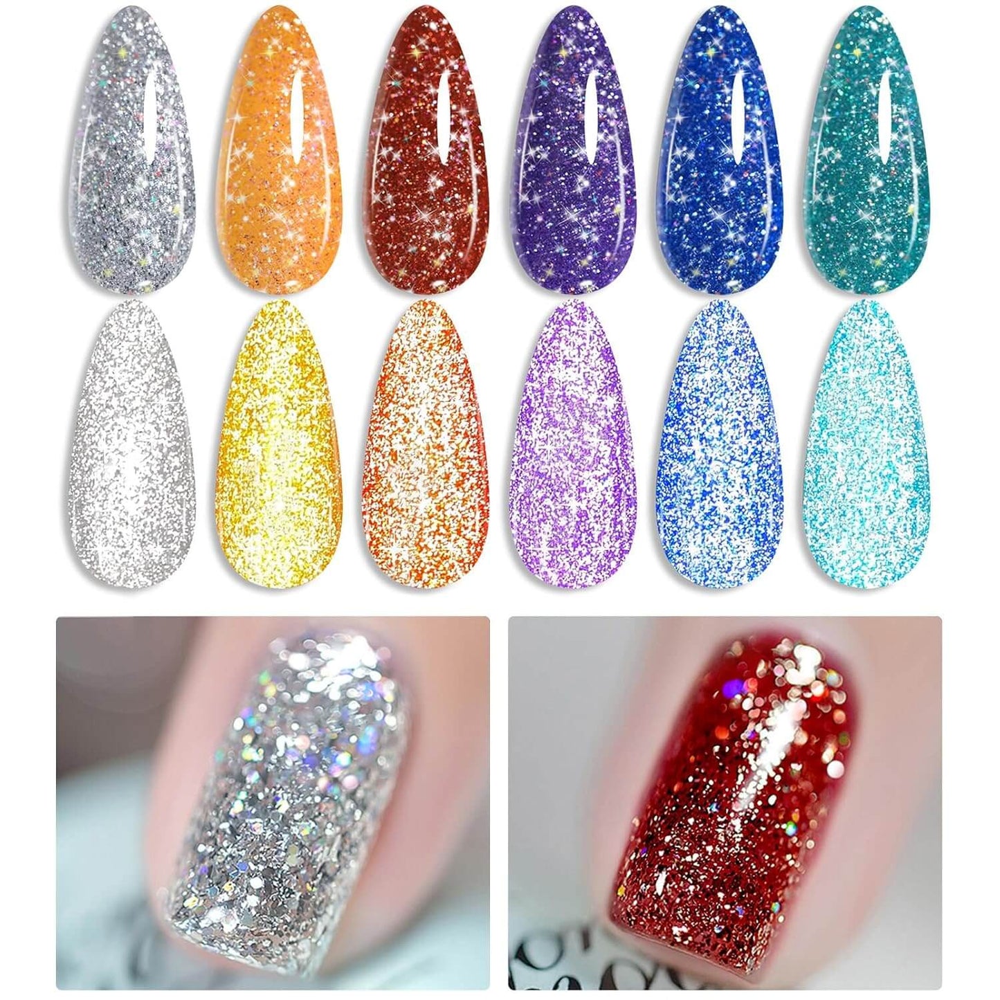 Glitter Gel Polish - 6 Colours - Winter Collection - NailSala