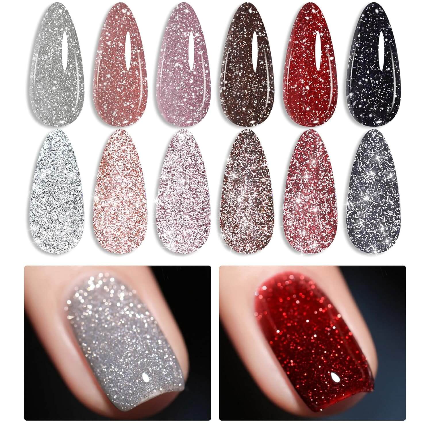 Glitter Gel Polish - 6 Colours - Winter Collection - NailSala