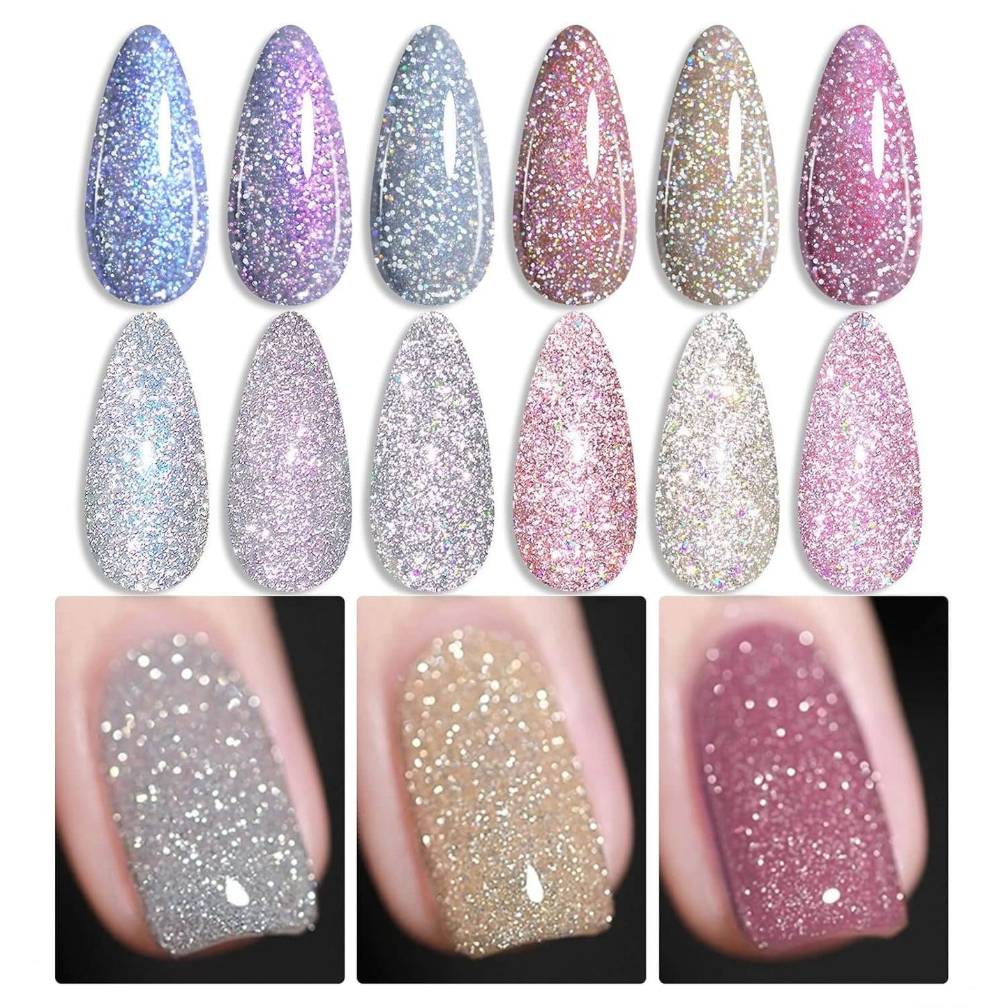 Glitter Gel Polish - 6 Colours - Winter Collection - NailSala