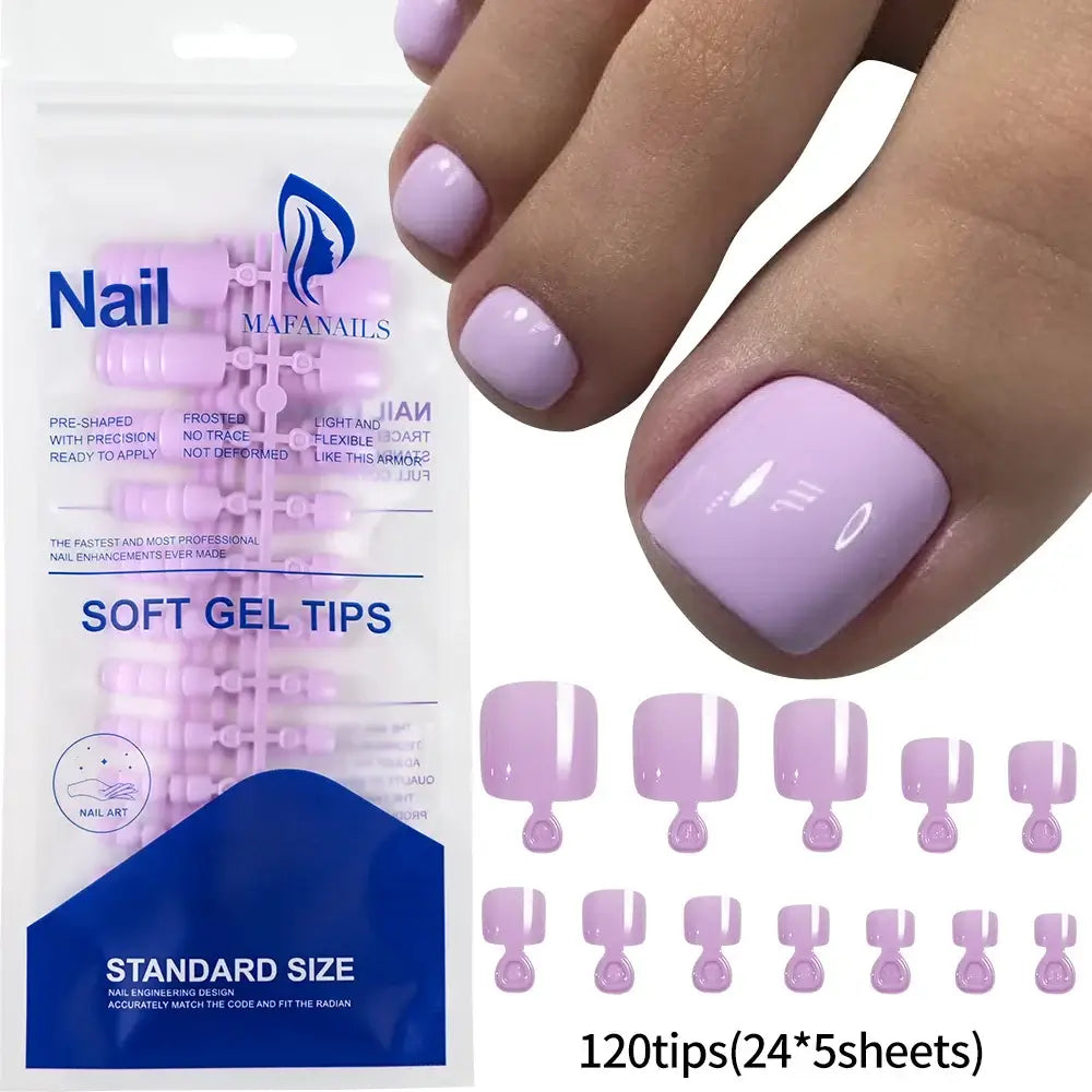 Full Cover Toe Nail Tips/120Pcs - NailSala