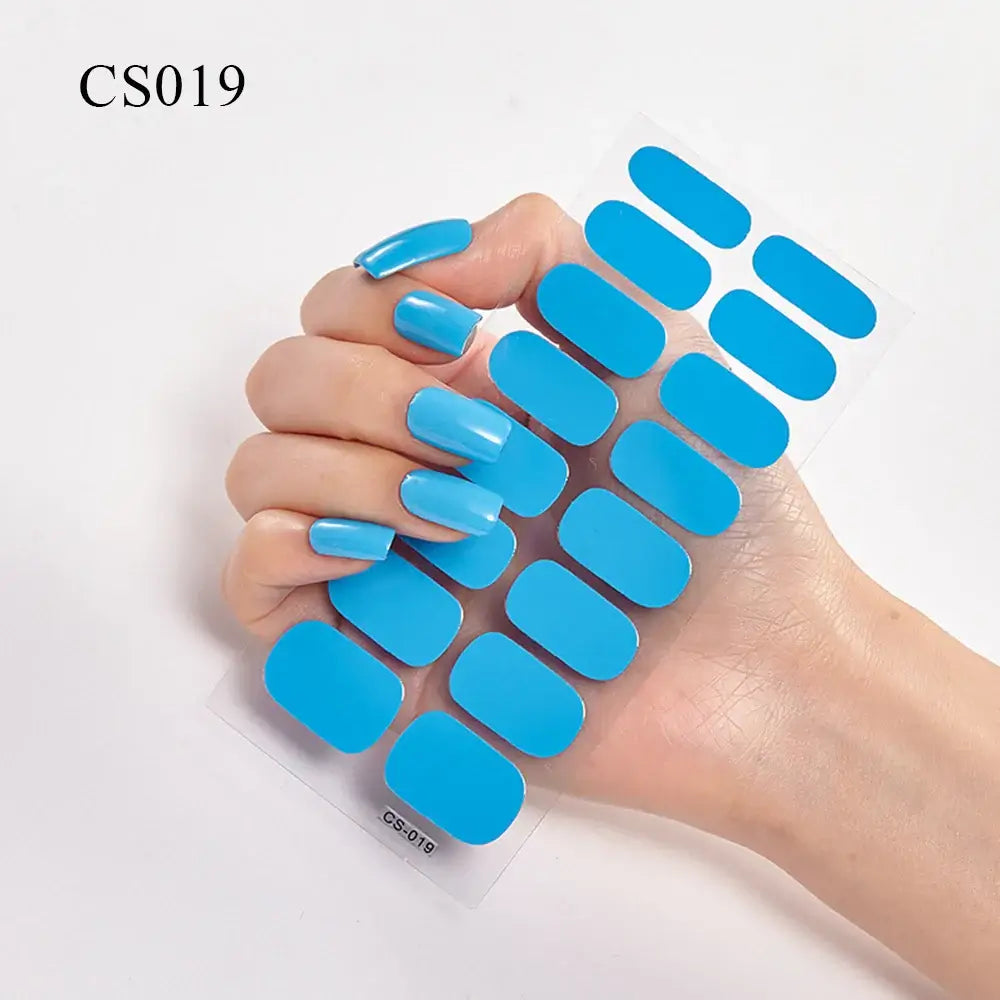 Semi Cured Gel Solid Color Nail/16 Tips - NailSala