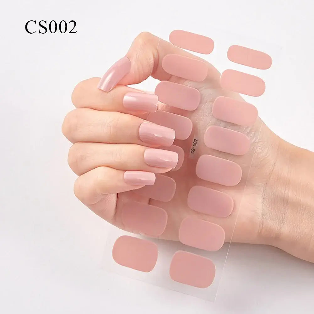 Semi Cured Gel Solid Color Nail/16 Tips - NailSala