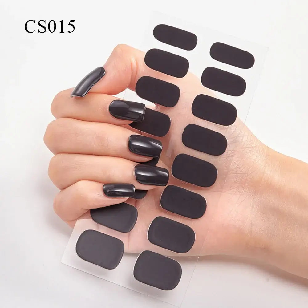 Semi Cured Gel Solid Color Nail/16 Tips - NailSala