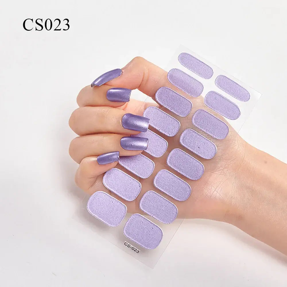 Semi Cured Gel Solid Color Nail/16 Tips - NailSala