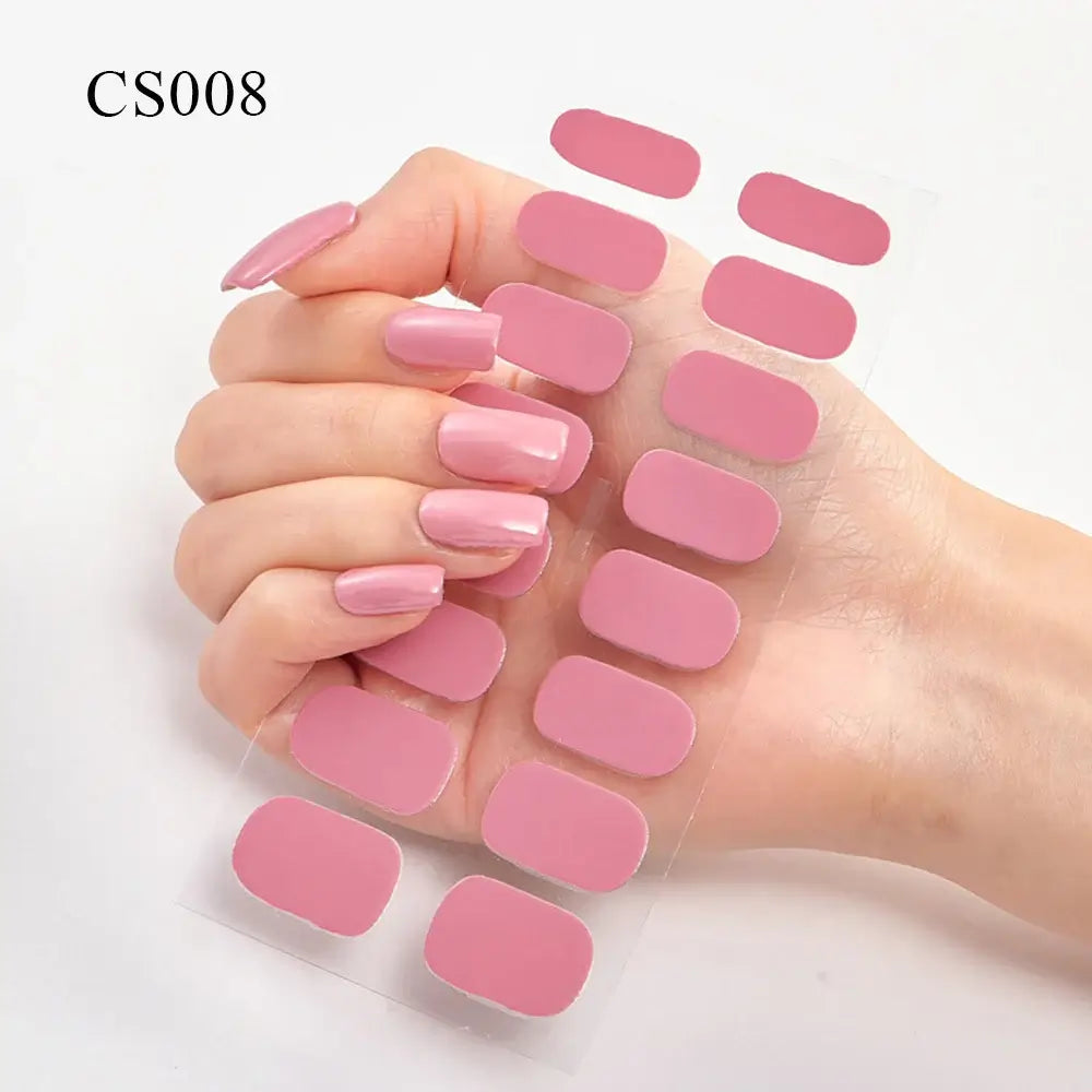 Semi Cured Gel Solid Color Nail/16 Tips - NailSala