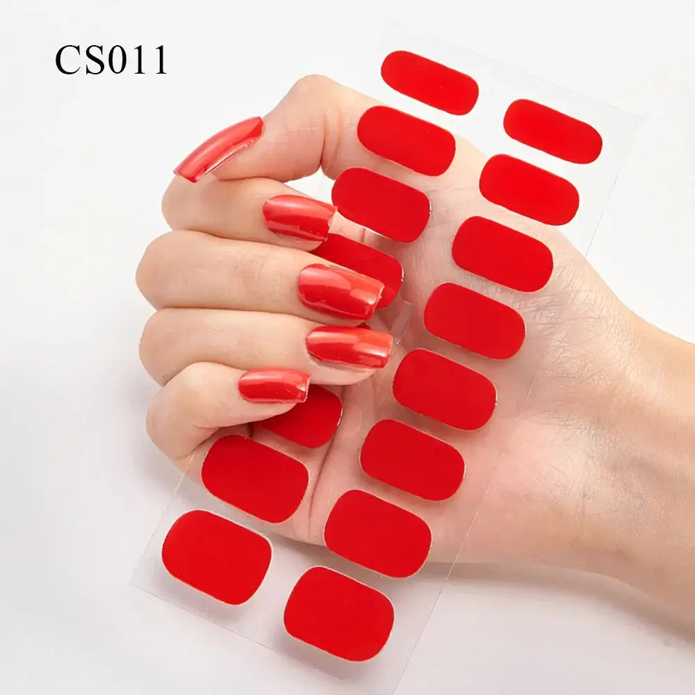 Semi Cured Gel Solid Color Nail/16 Tips - NailSala