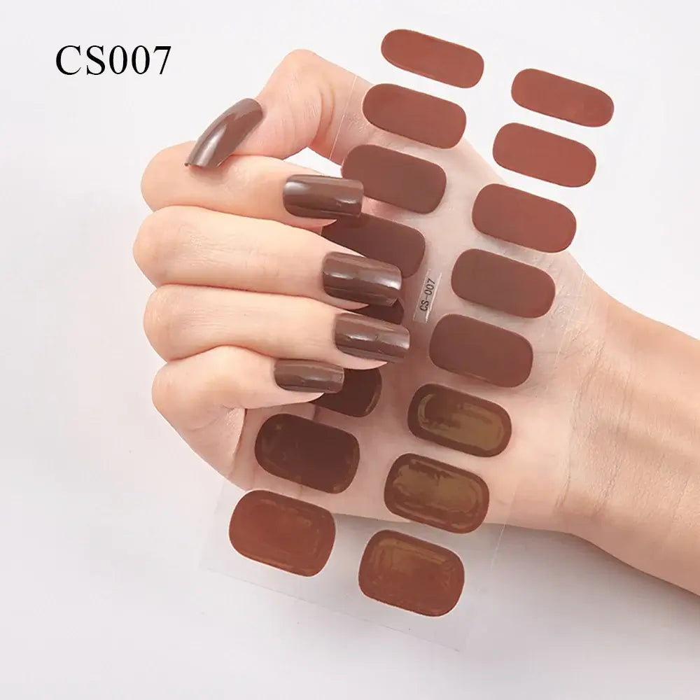 Semi Cured Gel Solid Color Nail/16 Tips - NailSala