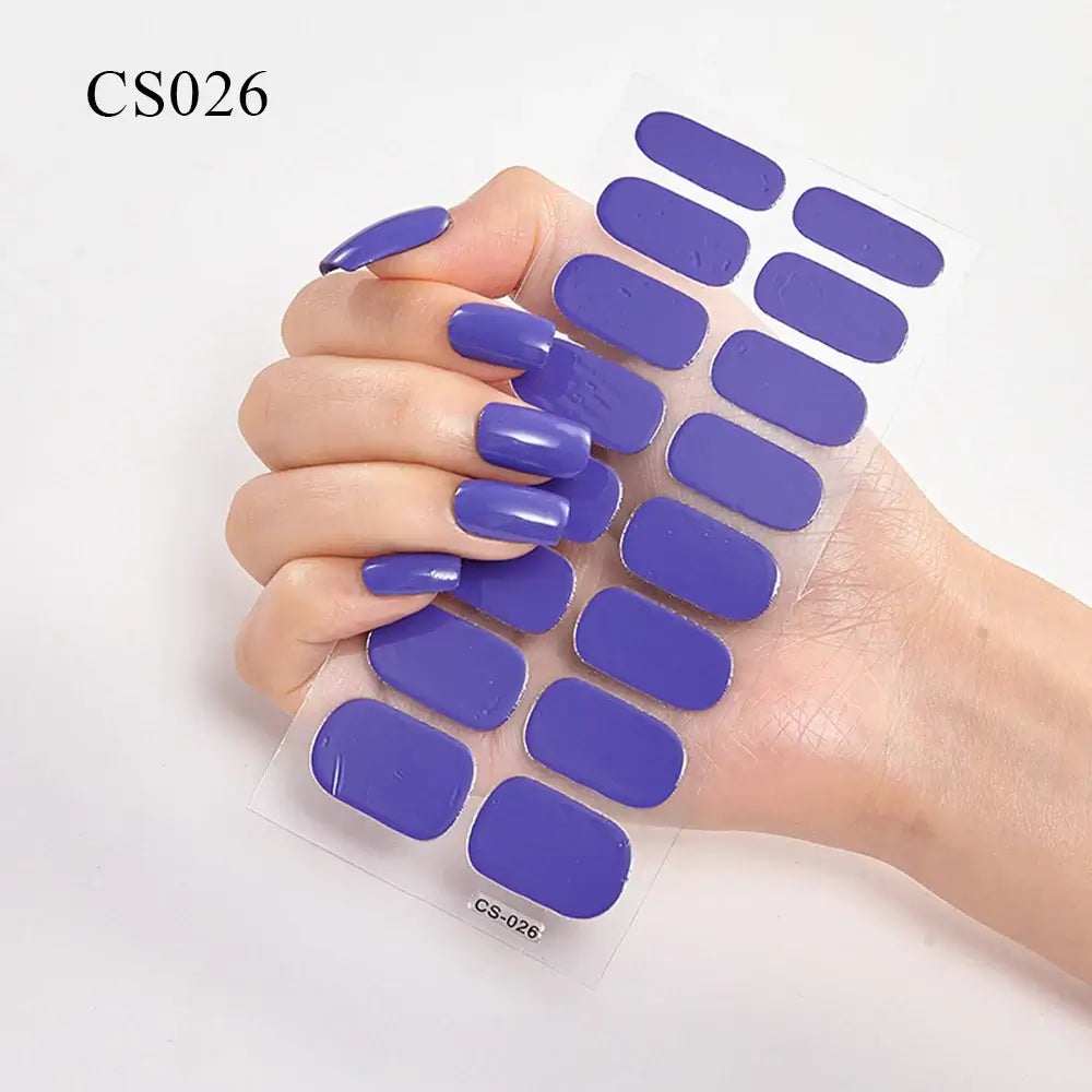 Semi Cured Gel Solid Color Nail/16 Tips - NailSala