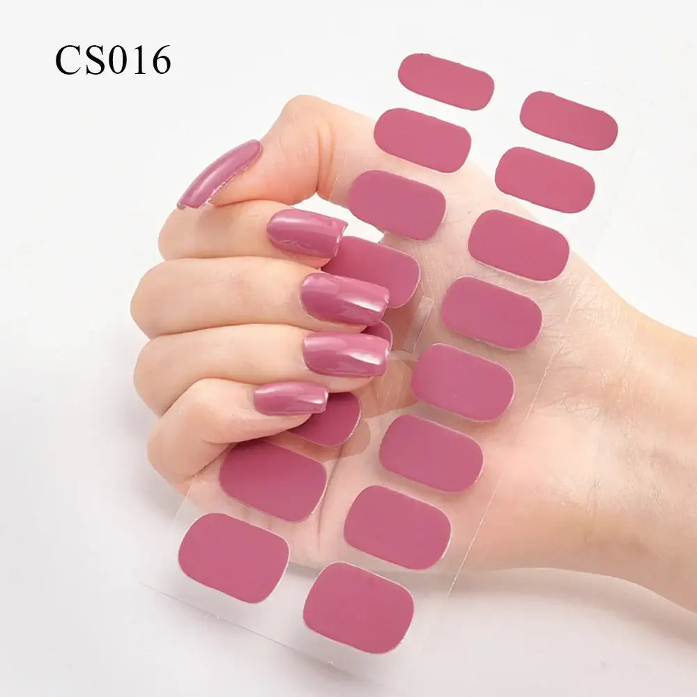 Semi Cured Gel Solid Color Nail/16 Tips - NailSala