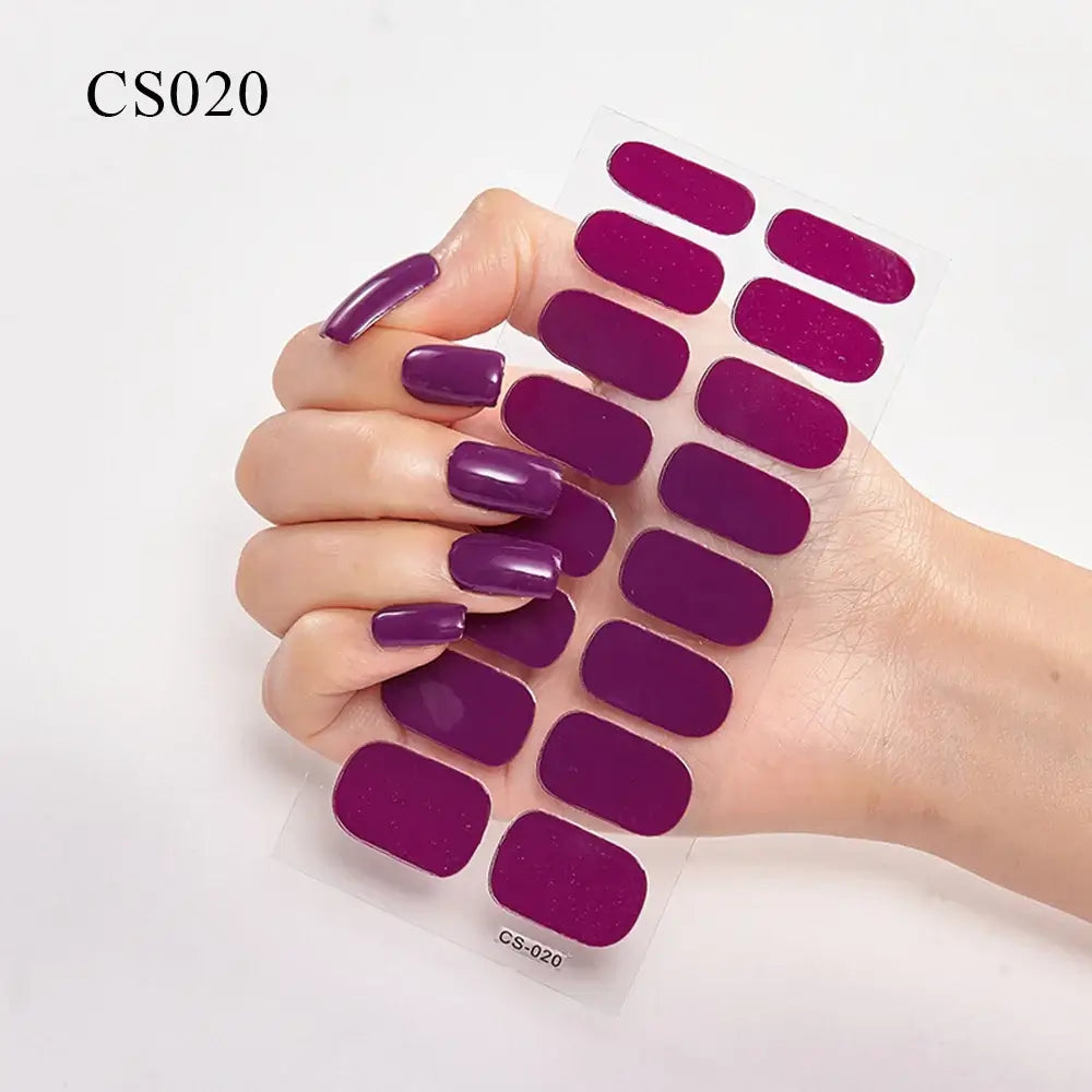 Semi Cured Gel Solid Color Nail/16 Tips - NailSala