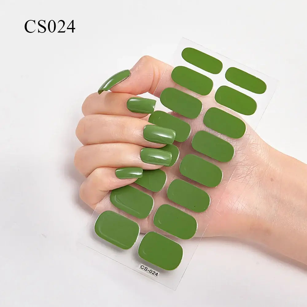 Semi Cured Gel Solid Color Nail/16 Tips - NailSala