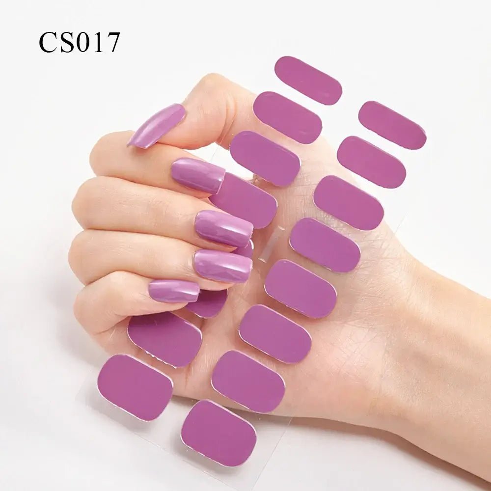 Semi Cured Gel Solid Color Nail/16 Tips - NailSala