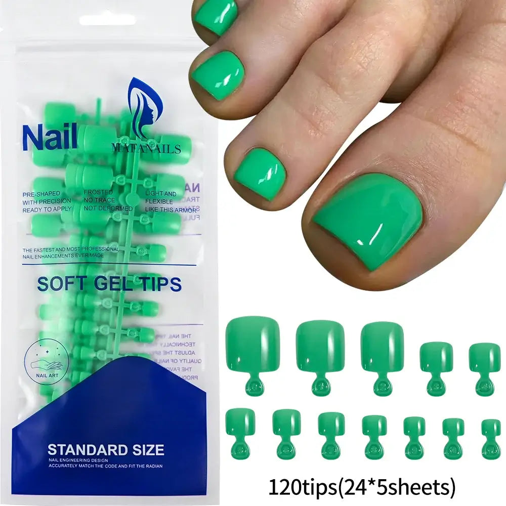 Full Cover Toe Nail Tips/120Pcs - NailSala