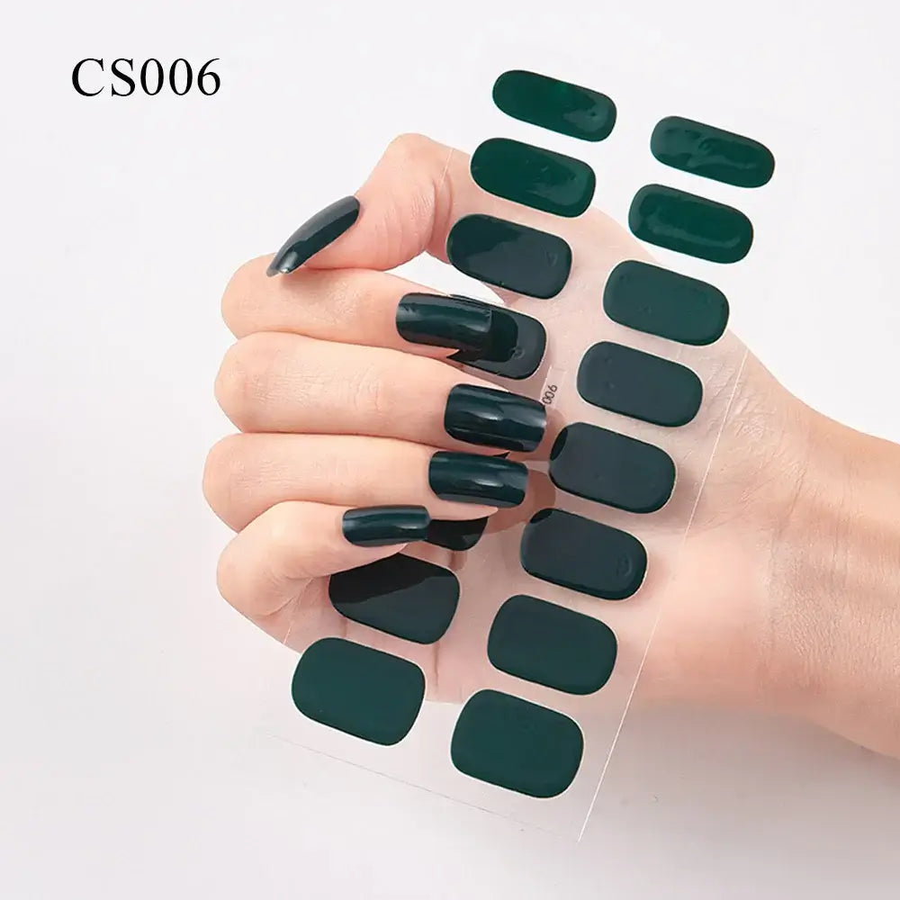 Semi Cured Gel Solid Color Nail/16 Tips - NailSala