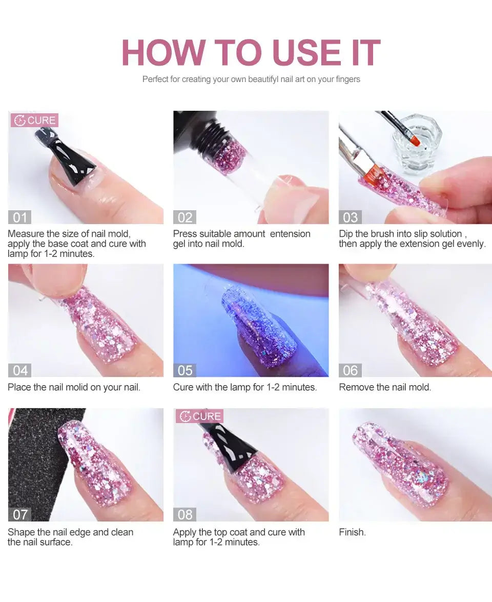 Poly Gel Nail Extension Kit - 12 Colours - Limited Quantity - NailSala