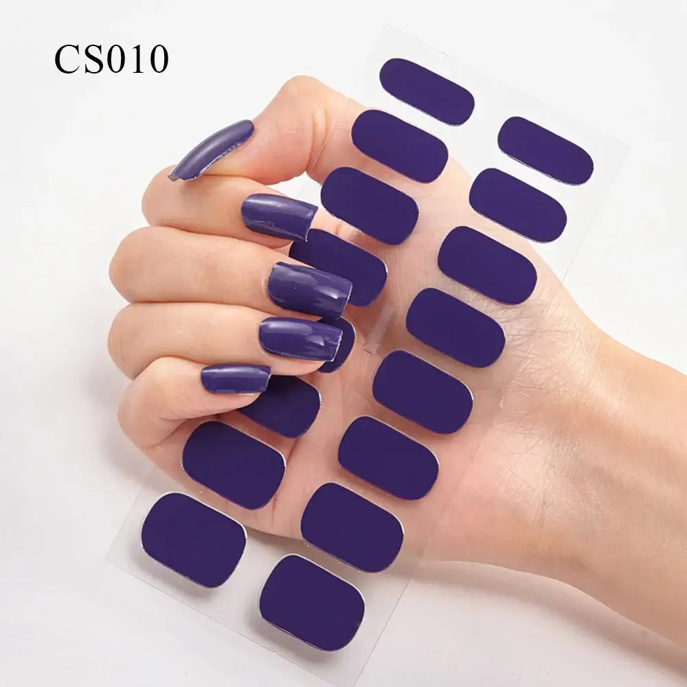 Semi Cured Gel Solid Color Nail/16 Tips - NailSala