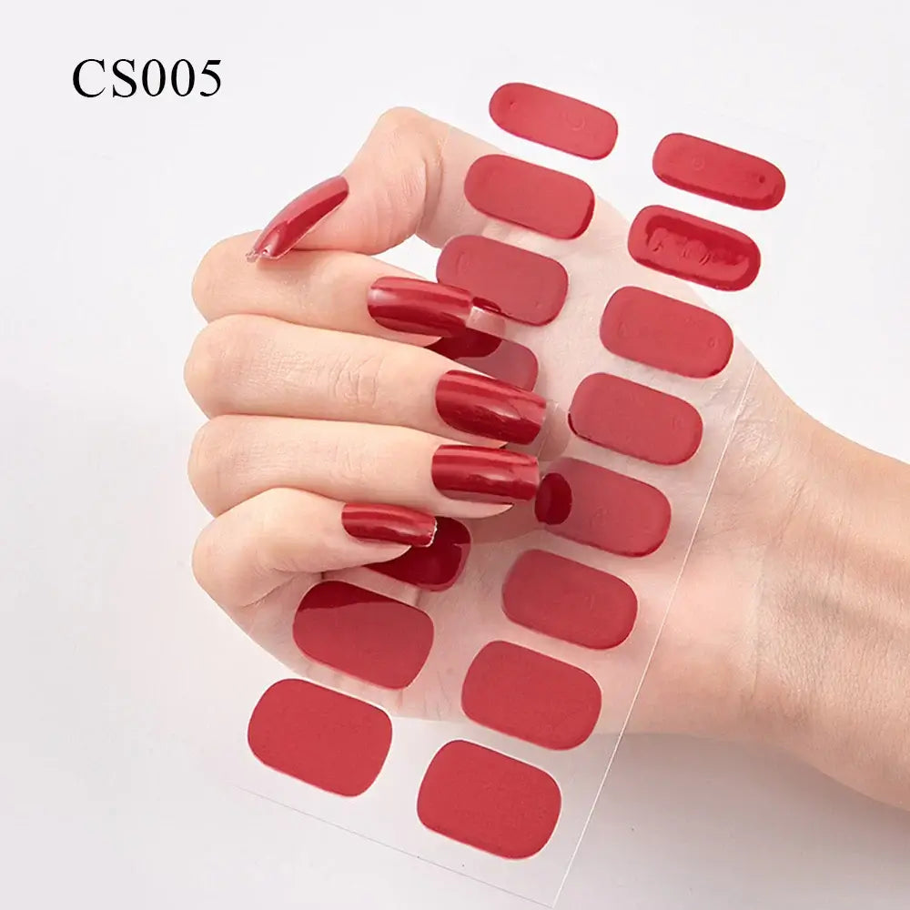 Semi Cured Gel Solid Color Nail/16 Tips - NailSala