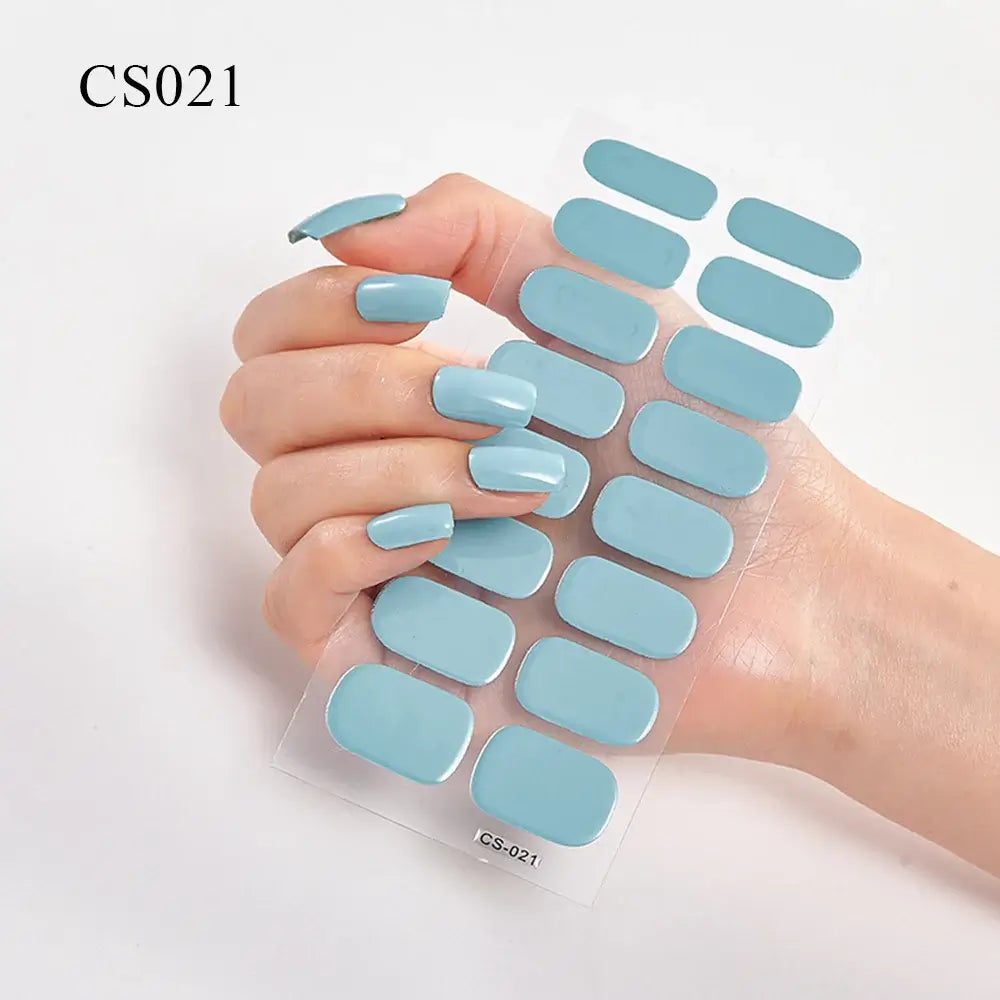 Semi Cured Gel Solid Color Nail/16 Tips - NailSala