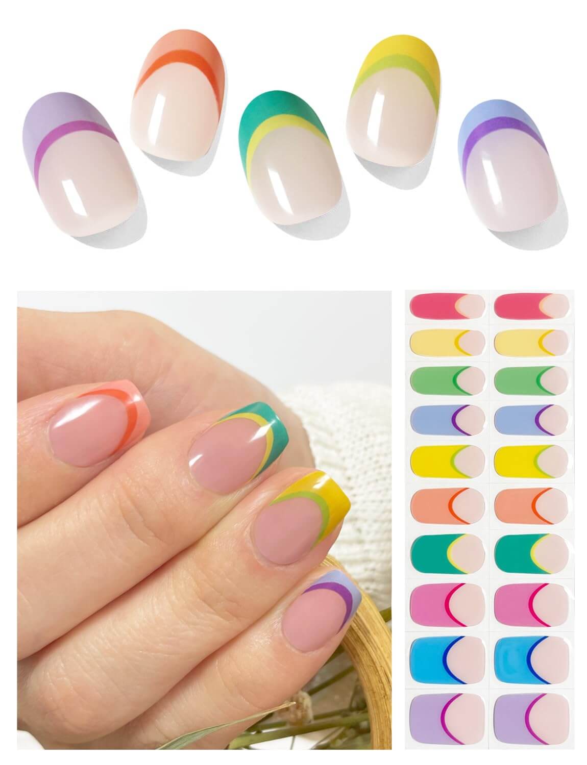 Semi Cured Gel Nail - French Bow - 20 PCS - NailSala